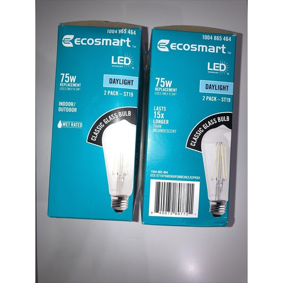 75-Watt Equivalent ST19 Antique Edison Dimmable  Vintage Daylight 4 Bulbs 💡 - Picture 2 of 11